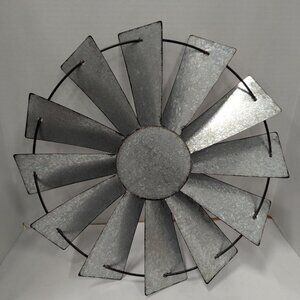 CWI Gifts Galvanized Full Windmill Wall Art - 14 Inch - Farmhouse Country Decora